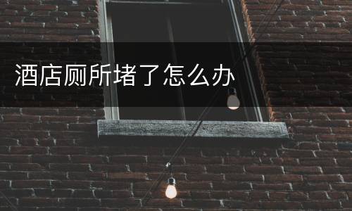 酒店厕所堵了怎么办