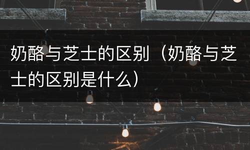 奶酪与芝士的区别（奶酪与芝士的区别是什么）