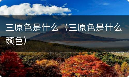 三原色是什么（三原色是什么颜色）