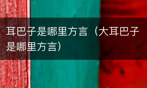 耳巴子是哪里方言（大耳巴子是哪里方言）