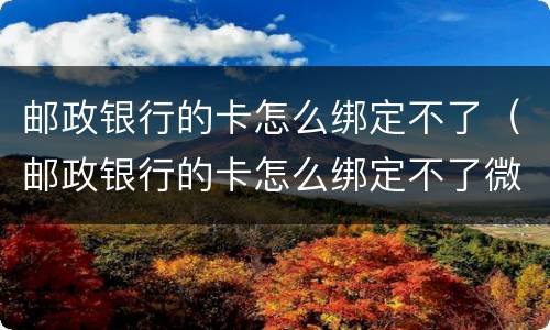 邮政银行的卡怎么绑定不了（邮政银行的卡怎么绑定不了微信了）