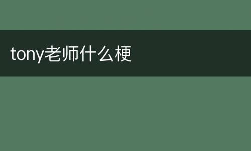 tony老师什么梗
