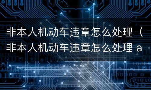 非本人机动车违章怎么处理（非本人机动车违章怎么处理 app）