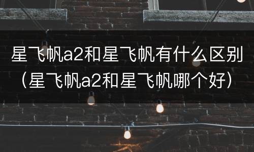 星飞帆a2和星飞帆有什么区别（星飞帆a2和星飞帆哪个好）