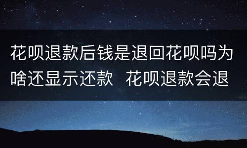 花呗退款后钱是退回花呗吗为啥还显示还款  花呗退款会退回花呗吗
