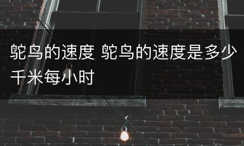 鸵鸟的速度 鸵鸟的速度是多少千米每小时