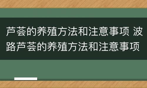 芦荟的养殖方法和注意事项 波路芦荟的养殖方法和注意事项