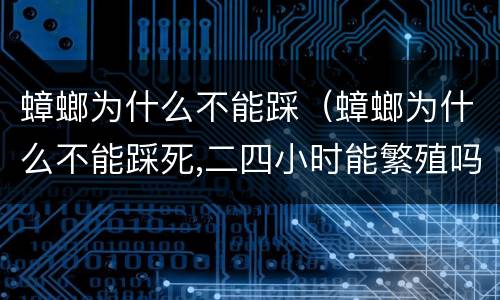 蟑螂为什么不能踩（蟑螂为什么不能踩死,二四小时能繁殖吗?）