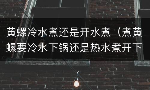 黄螺冷水煮还是开水煮（煮黄螺要冷水下锅还是热水煮开下锅）