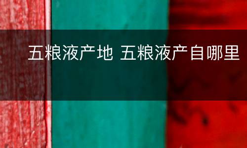 ​五粮液产地 五粮液产自哪里