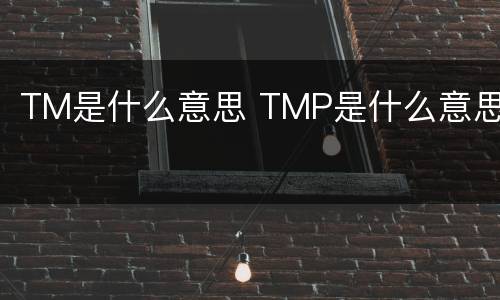 TM是什么意思 TMP是什么意思