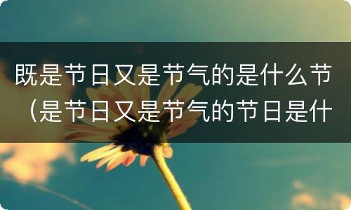 既是节日又是节气的是什么节（是节日又是节气的节日是什么）