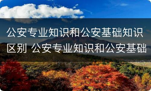 公安专业知识和公安基础知识区别 公安专业知识和公安基础知识区别是什么