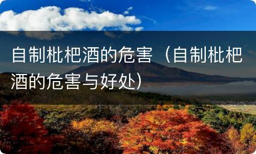 自制枇杷酒的危害（自制枇杷酒的危害与好处）