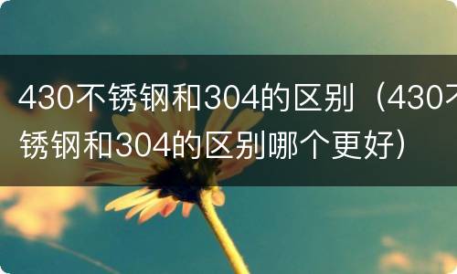 430不锈钢和304的区别（430不锈钢和304的区别哪个更好）