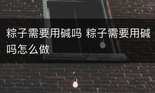 粽子需要用碱吗 粽子需要用碱吗怎么做