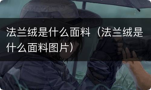 法兰绒是什么面料（法兰绒是什么面料图片）
