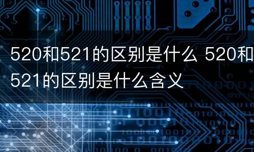 520和521的区别是什么 520和521的区别是什么含义