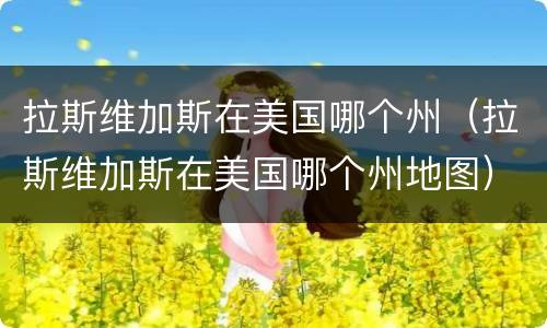 拉斯维加斯在美国哪个州（拉斯维加斯在美国哪个州地图）