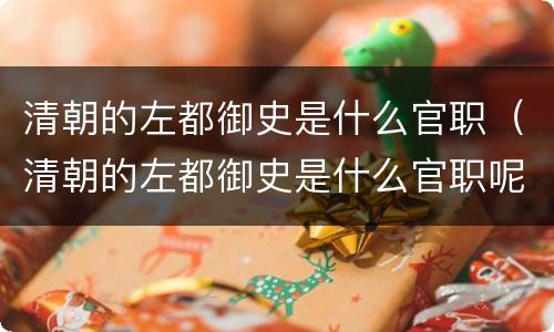清朝的左都御史是什么官职（清朝的左都御史是什么官职呢）