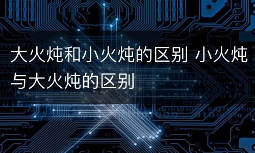 大火炖和小火炖的区别 小火炖与大火炖的区别