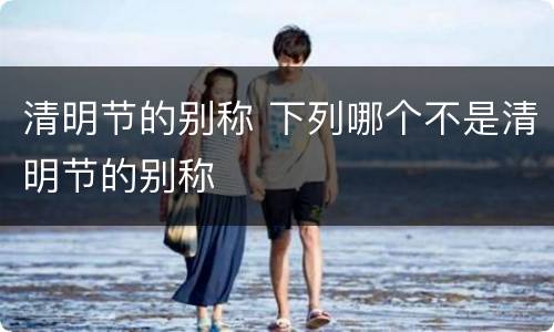 清明节的别称 下列哪个不是清明节的别称