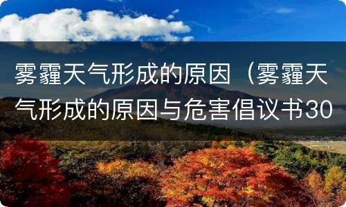 雾霾天气形成的原因（雾霾天气形成的原因与危害倡议书300字）