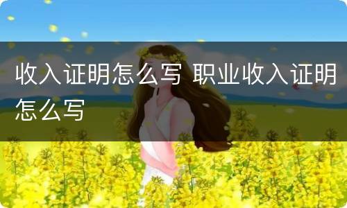 收入证明怎么写 职业收入证明怎么写