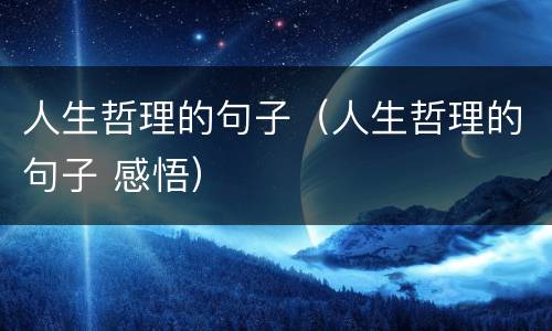 人生哲理的句子（人生哲理的句子 感悟）