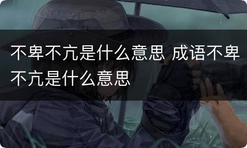 不卑不亢是什么意思 成语不卑不亢是什么意思