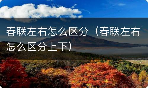 春联左右怎么区分（春联左右怎么区分上下）