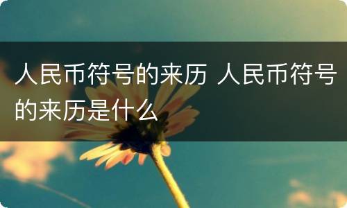 人民币符号的来历 人民币符号的来历是什么