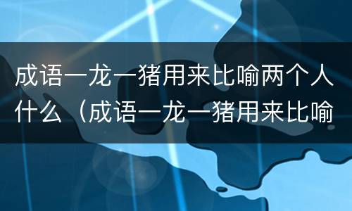 成语一龙一猪用来比喻两个人什么（成语一龙一猪用来比喻两个人的什么）