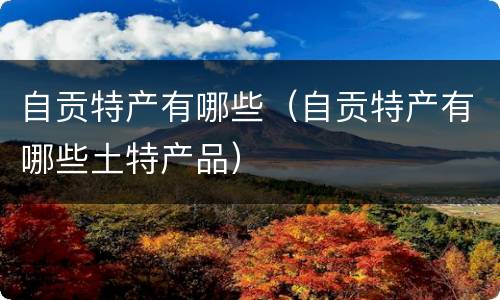 自贡特产有哪些（自贡特产有哪些土特产品）