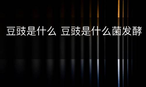 豆豉是什么 豆豉是什么菌发酵