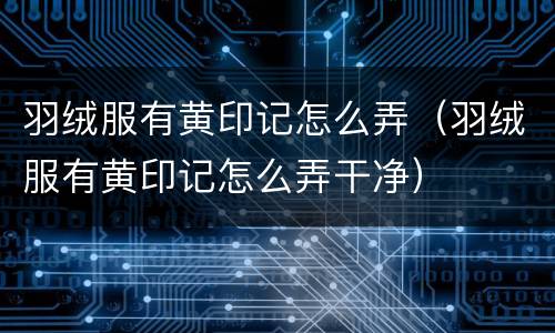 羽绒服有黄印记怎么弄（羽绒服有黄印记怎么弄干净）