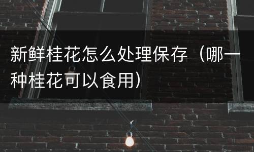 新鲜桂花怎么处理保存（哪一种桂花可以食用）