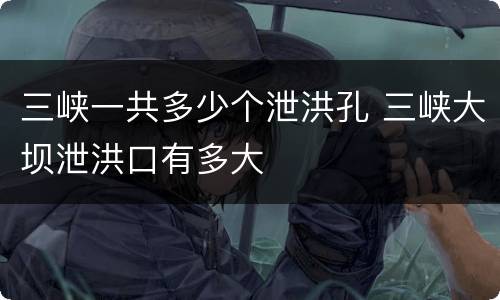 三峡一共多少个泄洪孔 三峡大坝泄洪口有多大
