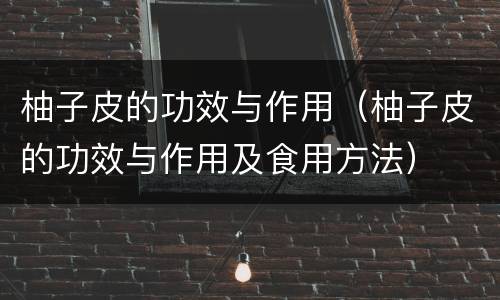 柚子皮的功效与作用（柚子皮的功效与作用及食用方法）