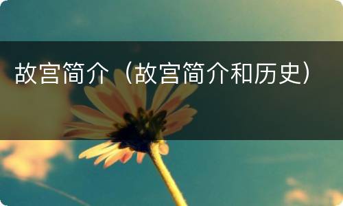 故宫简介（故宫简介和历史）