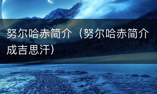 努尔哈赤简介（努尔哈赤简介成吉思汗）