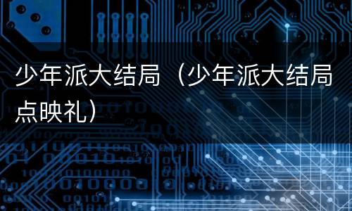 少年派大结局（少年派大结局点映礼）