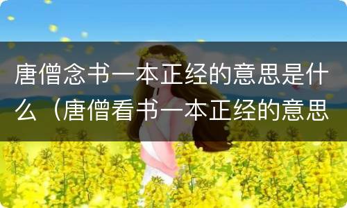 唐僧念书一本正经的意思是什么（唐僧看书一本正经的意思）