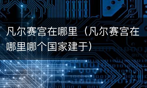 凡尔赛宫在哪里（凡尔赛宫在哪里哪个国家建于）