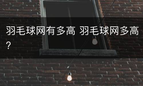 羽毛球网有多高 羽毛球网多高?