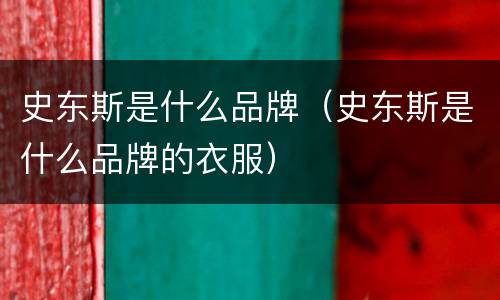 史东斯是什么品牌（史东斯是什么品牌的衣服）