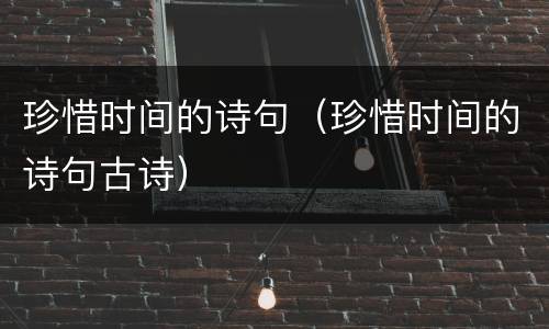 珍惜时间的诗句（珍惜时间的诗句古诗）