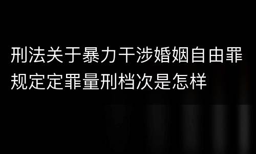 刑法关于暴力干涉婚姻自由罪规定定罪量刑档次是怎样