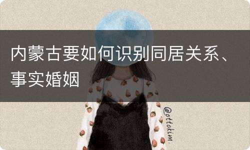 内蒙古要如何识别同居关系、事实婚姻
