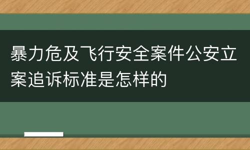 暴力危及飞行安全案件公安立案追诉标准是怎样的